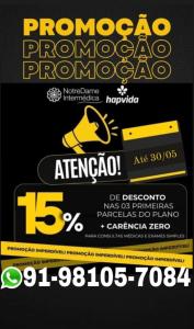 HAPVIDA SAÚDE C/PROMOÇÃO DE CAREÊNCIA ZERO(0) PRA CONSULTAS E EXAMES BÁSICOS.